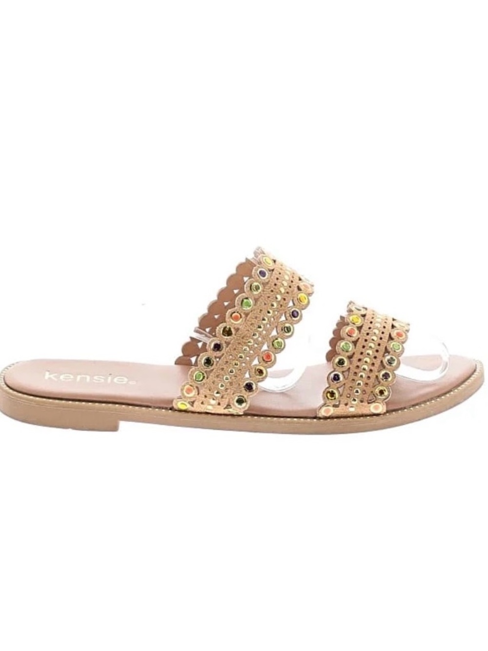 NWOT NWOT Kensie Mina Studded Jeweled Slip On Flat Sandals Women's Size 10